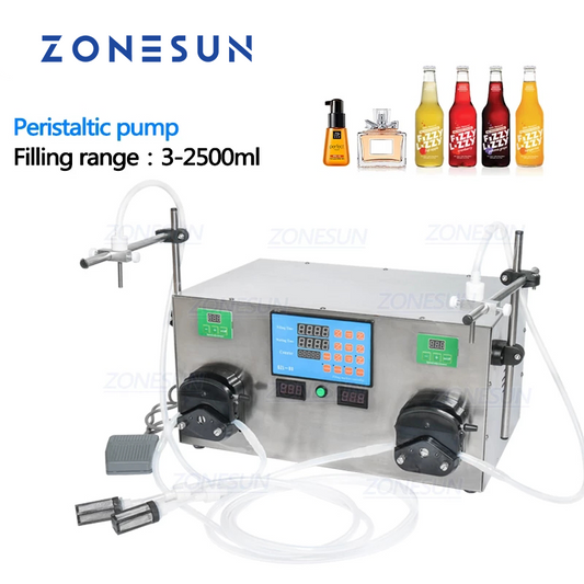 ZONESUN 2 Nozzles Peristaltic Pump Liquid Filling Machine