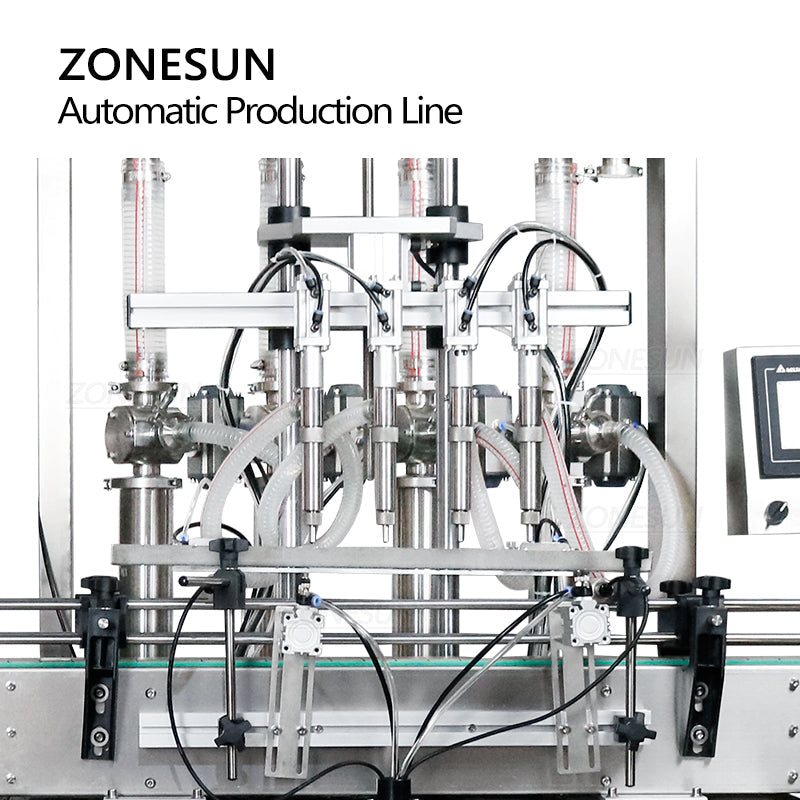 ZONESUN ZS-FAL180X3 Automatic Paste Filling Capping Round Bottle Labeling Machine With Cap Feeder