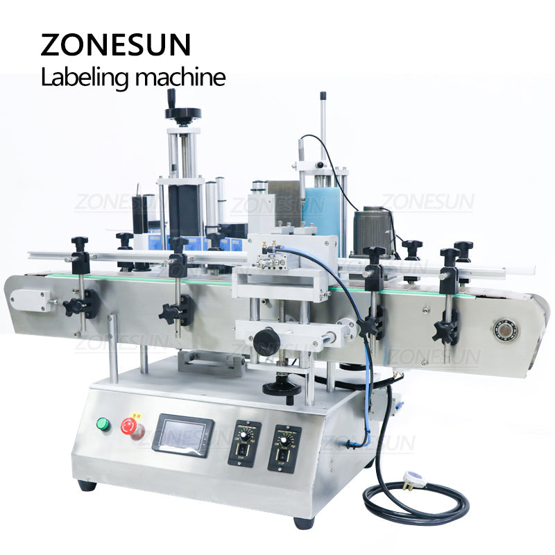 ZONESUN ZS-TB500A Double Sides Round Bottle Positioning and Labeling Machine With Date Coder