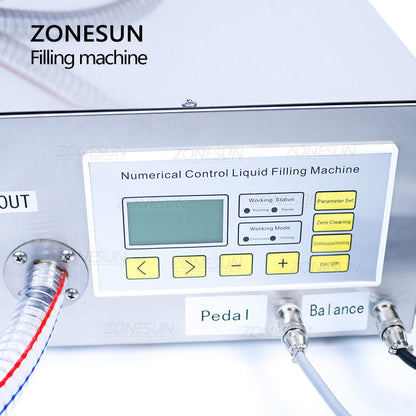 ZONESUN ZS-GP631 50-8000ml Semi Automatic Gear Pump Liquid Filling and Weighing Machine