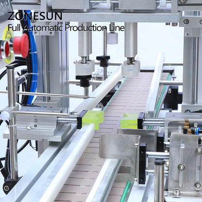 ZONESUN 4 Nozzles Liquid Filling Capping And Round Bottle Labeling  Production Line