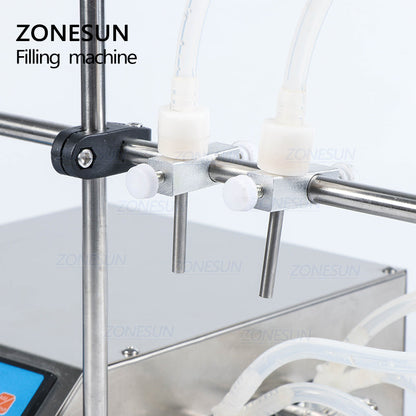 ZONESUN 2 Nozzles Peristaltic Pump Vial Liquid Filling Machine