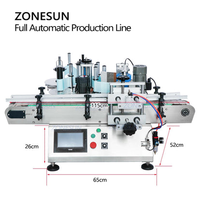 ZONESUN ZS-FAL180D Tabletop Liquid Filling Capping Double Sides Labeling Machine