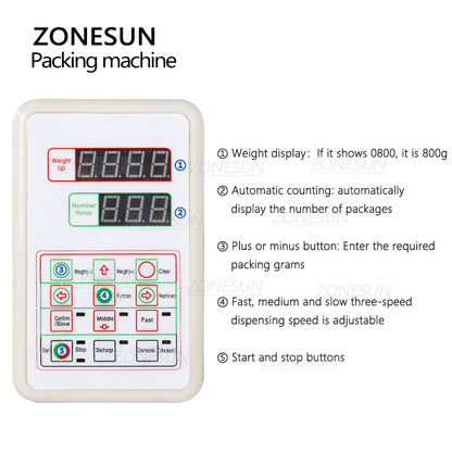 ZONESUN ZS-9999C Semi-automatic Powder Materials Filling Weighing Machine