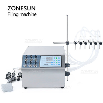 ZONESUN ZS-DPYT6P Semi Automatic 6 Nozzles Diaphragm Pump Liquid Filling Machine