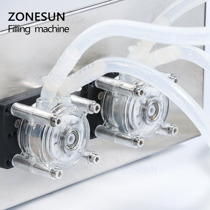 ZONESUN 2 Nozzles Peristaltic Pump Vial Liquid Filling Machine