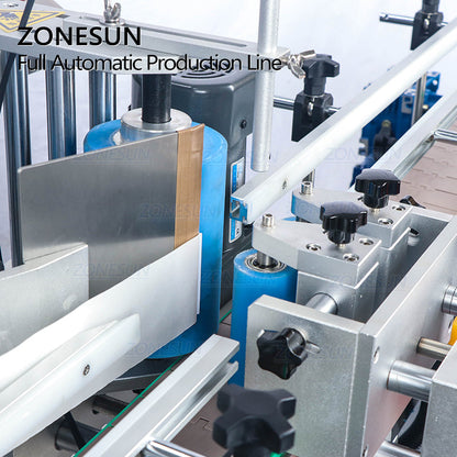 ZONESUN 4 Nozzles Liquid Filling Capping And Round Bottle Labeling  Production Line