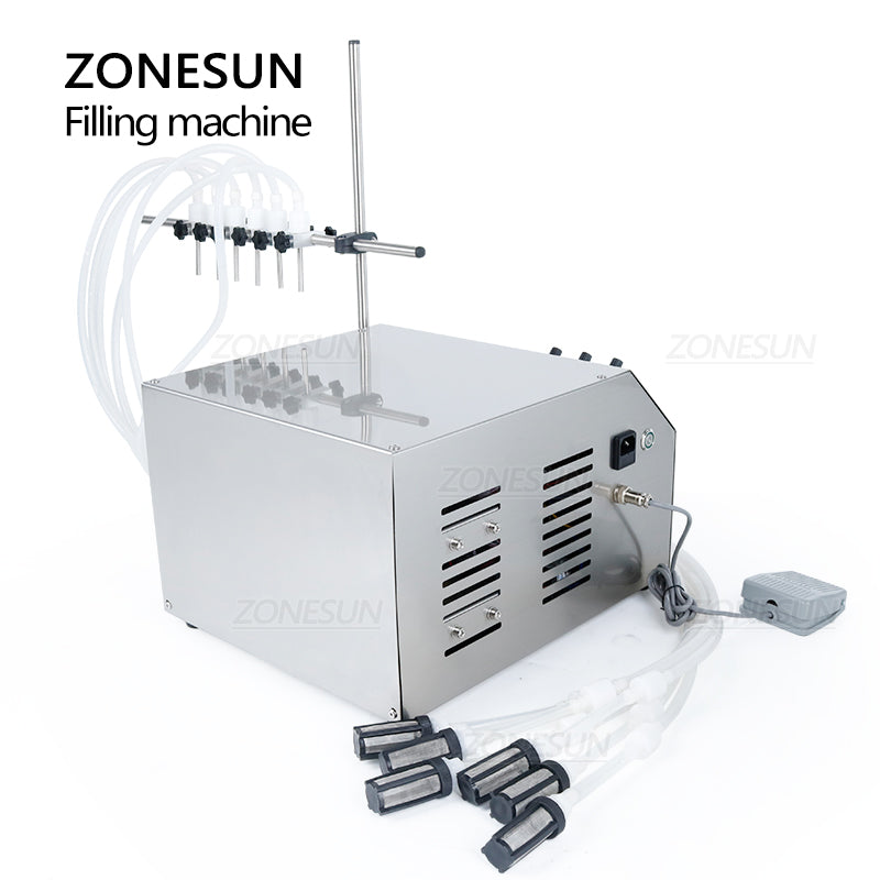 ZONESUN ZS-DPYT6P Semi Automatic 6 Nozzles Diaphragm Pump Liquid Filling Machine