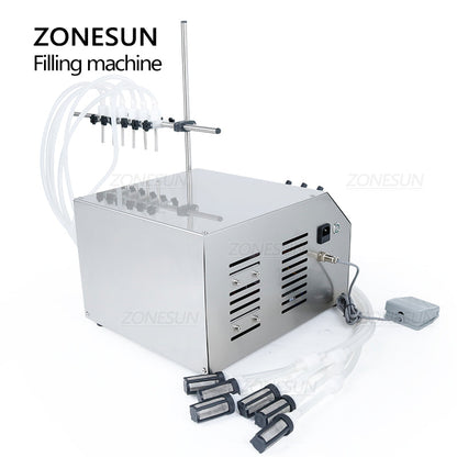 ZONESUN ZS-DPYT6P Semi Automatic 6 Nozzles Diaphragm Pump Liquid Filling Machine