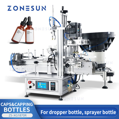 ZONESUN ZS-XG1870R Automatic Dropper Bottle Capping Machine with Vibratory Cap Feeder