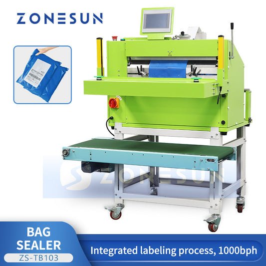 ZONESUN ZS-TB103 Automatic Courier Bag Labeling Sealing Machine