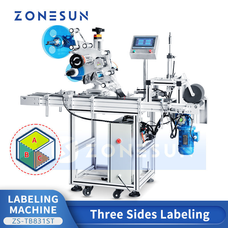 ZONESUN ZS-TB831ST Etichettatrice automatica per angoli di scatole a tre lati 