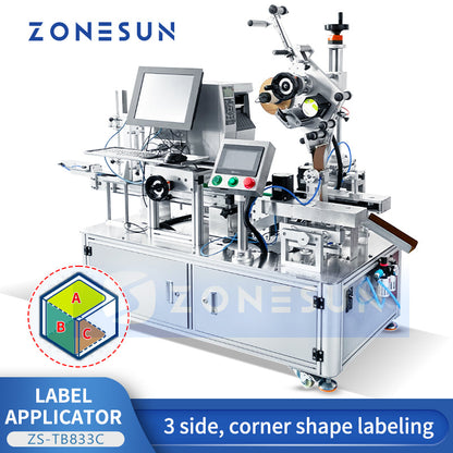 ZONESUN ZS-TB833C Automatic Three-side Corner Flat Surface Labeling Machine