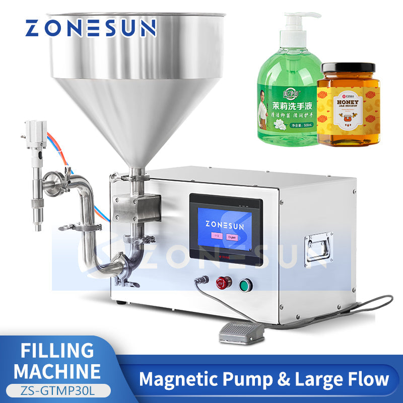 ZONESUN ZS-GTMP30L Semi-automatic Magnetic Pump Liquid Filling Machine