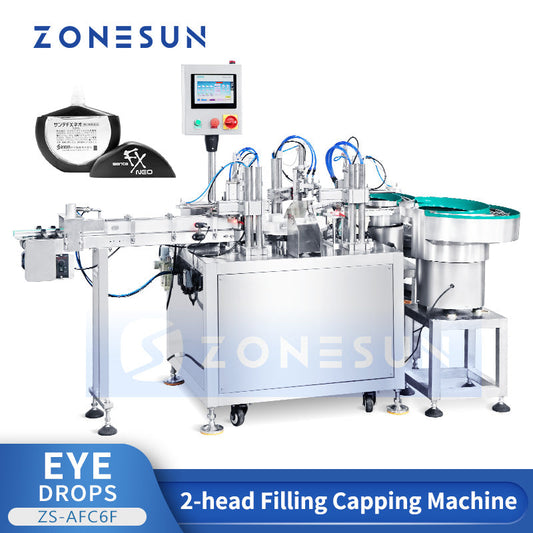 Tappatrice di riempimento di liquidi per bottiglie piatte con pompa peristaltica automatica ZONESUN ZS-AFC6F 