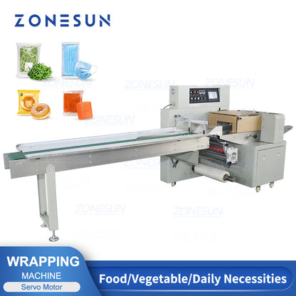 ZONESUN Horizontal Plastic Bag Pouch Wrapping Machine