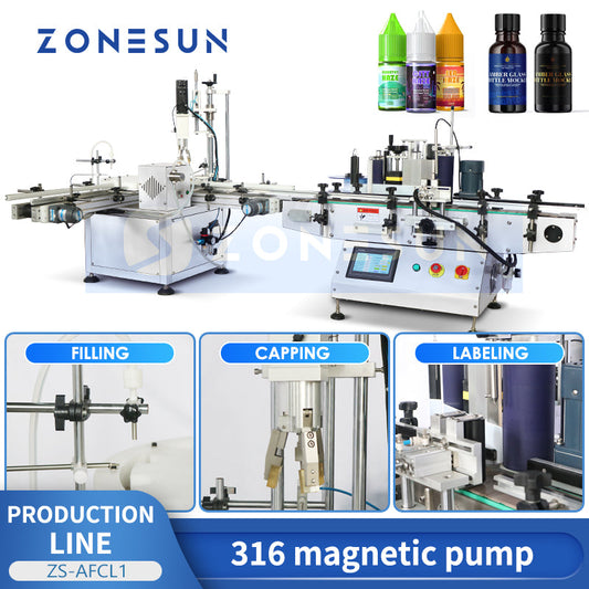 Línea de producción de llenado y tapado de líquidos con bomba magnética automática ZONESUN ZS-AFCL1 