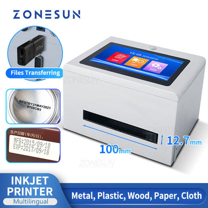 Máquina codificadora de fecha de inyección de tinta de sobremesa ZONESUN ZS-TIP127 