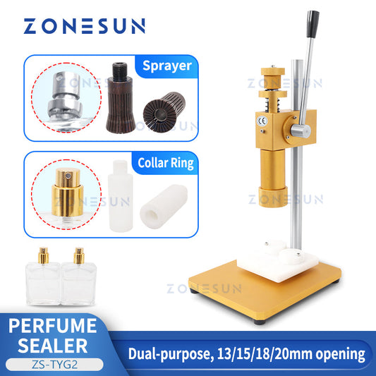 ZONESUN ZS-TYG2 Máquina taponadora de botellas de perfume manual de doble uso