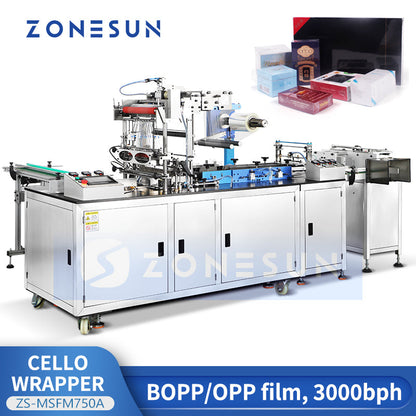 ZONESUN ZS-MSFM750A Automatic Cellophane Wrapping Packaging Machine