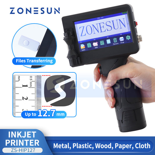 Máquina codificadora de impresora de inyección de tinta portátil ZONESUN ZS-HIP127