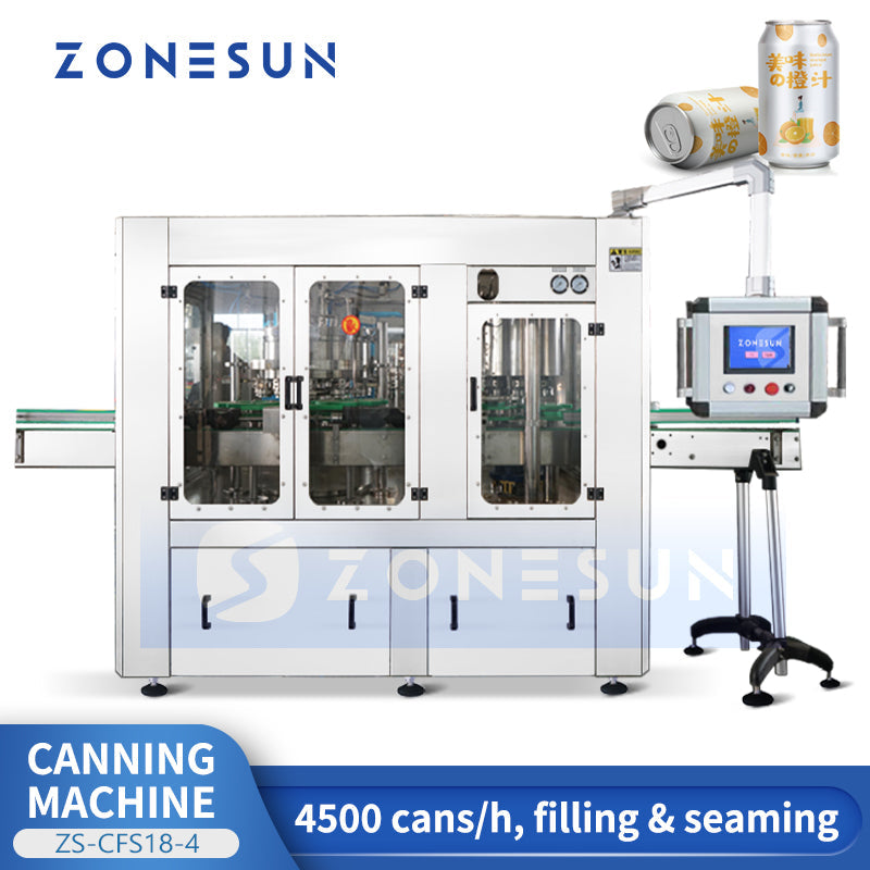 ZONESUN ZS-CFS18-4 Automatic Liquid Can Isobatic Filling Sealing Machine