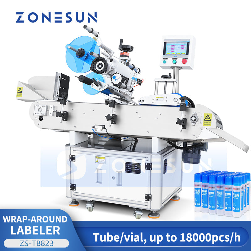 Máquina etiquetadora automática de envoltura de botellas redondas ZONESUN ZS-TB823