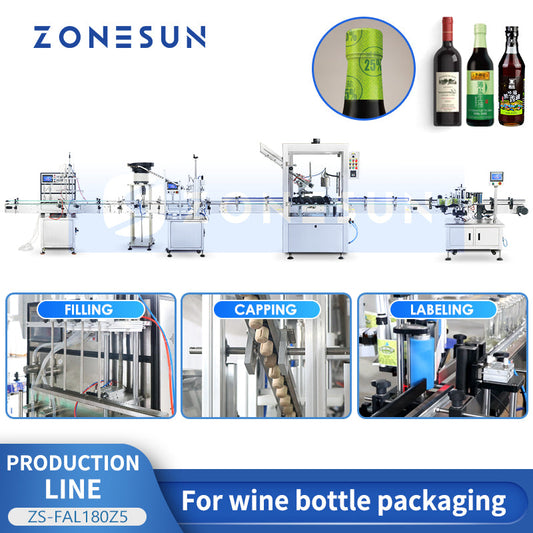 ZONESUN ZS-FAL180Z5 Linea di produzione di etichettatura restringente per tappatura di riempimento di liquidi con pompa magnetica automatica