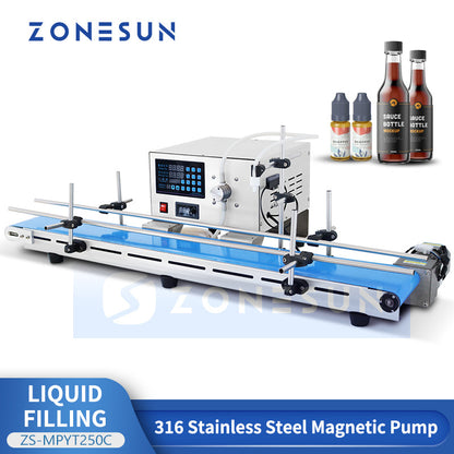 ZONESUN ZS-MPYT250C Automatic Single Nozzle Magnetic Pump Liquid Filling Machine