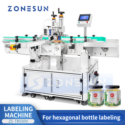 ZONESUN ZS-TB550V Automatic Polygon Bottle Labeling Machine