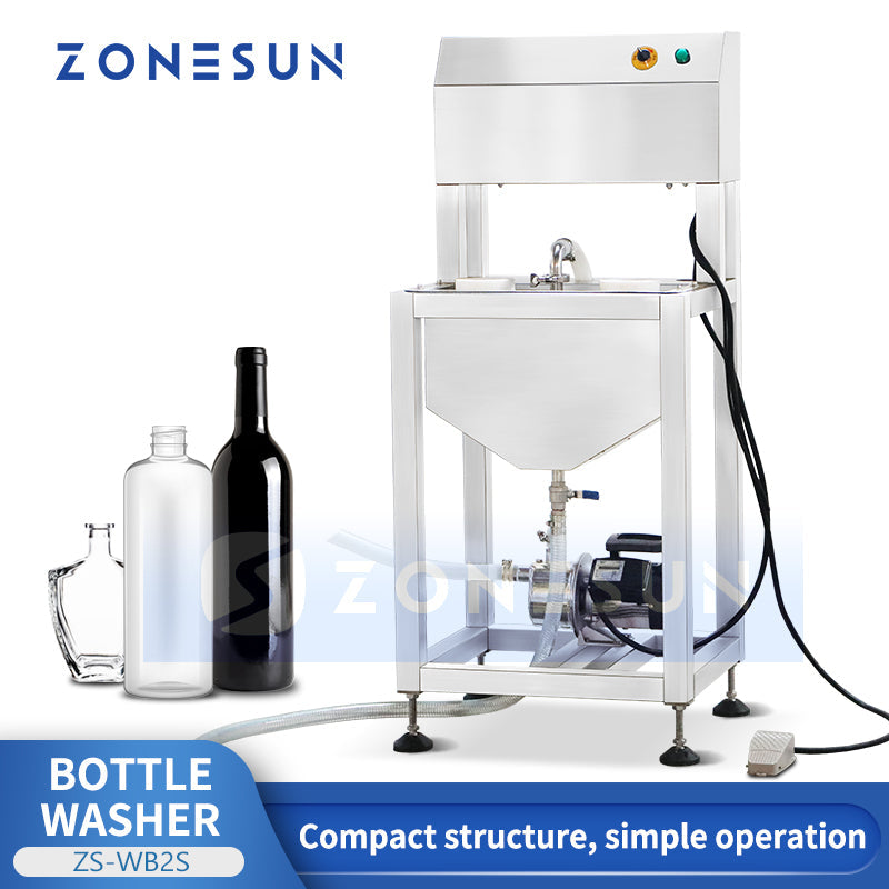 ZONESUN ZS-WB2S Semi Automatic Double Head Bottle Cleaning Machine