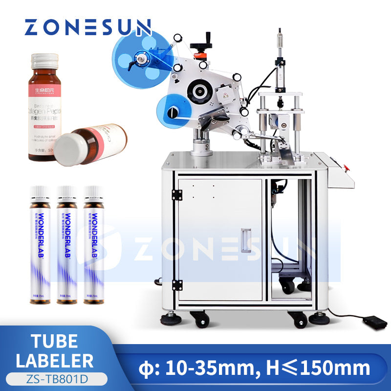 ZONESUN ZS-TB801D Semi Automatic Round Bottle Labeling Machine