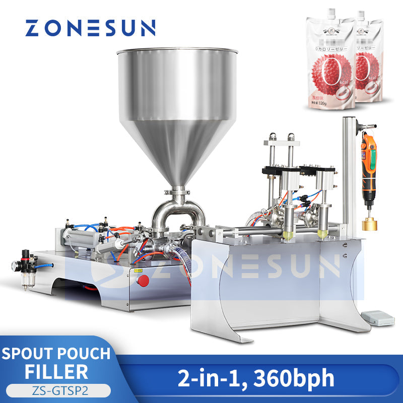 ZONESUN ZS-GTSP2 Semi Automatic Spout Pouch Liquid Filling Capping Machine