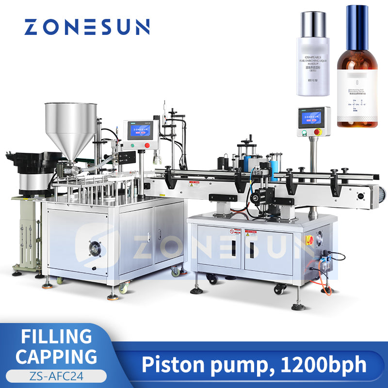 ZONESUN ZS-AFCL3 Automatic Liquid Bottle Filling Capping Labeling Prodction Line