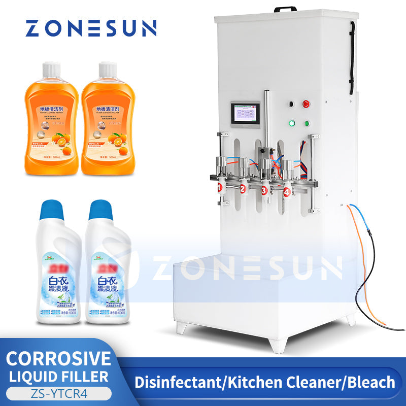 Máquina llenadora de líquidos corrosivos semiautomática ZONESUN ZS-YTCR4