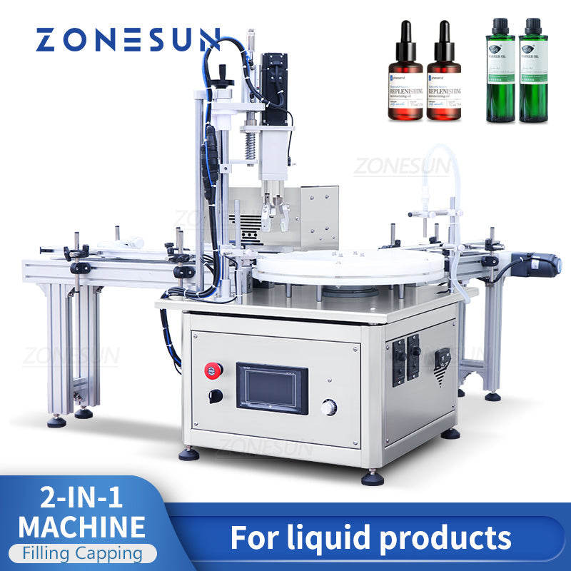 ZONESUN ZS-AFC1Z Automatic Peristaltic pump Liquid Filling And Capping Machine