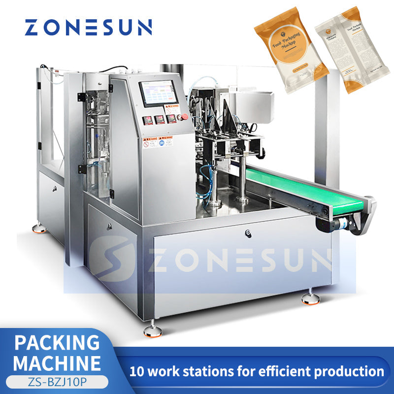 ZONESUN ZS-BZJ10P Automatic Pouch Bag Liquid Paste Granule Filling Sealing Machine