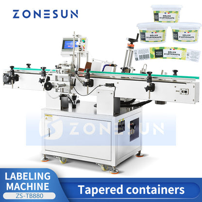 ZONESUN ZS-TB880 Automatic Tapered Bottle Labeling Machine