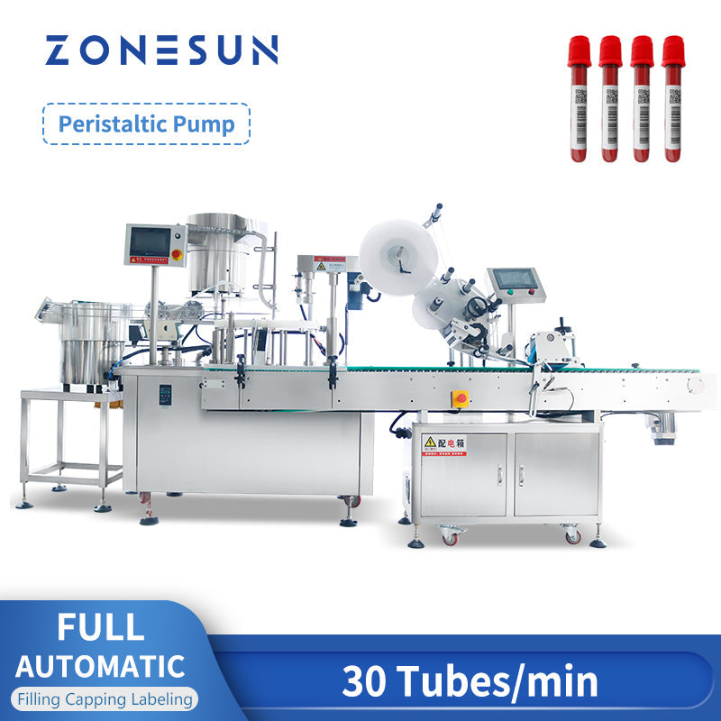 ZONESUN ZS-FAL180Z3 Full-automatic Peristaltic Pump Liquid Filling Capping Labeling Production Line