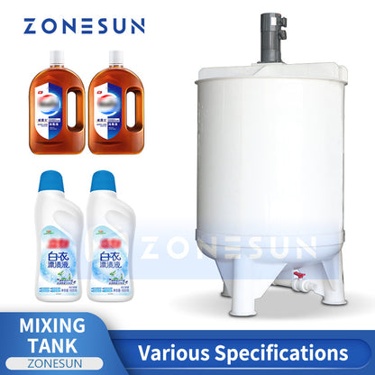 ZONESUN ZS-PPMT1500L Tanque de mezcla de PP para líquidos corrosivos 