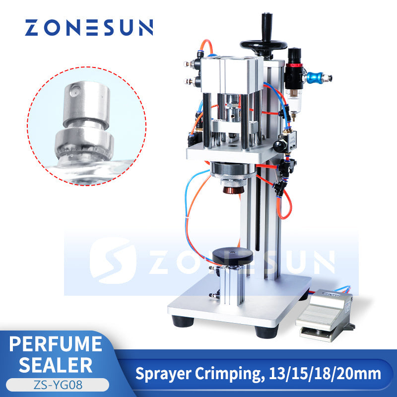 Tappatrice pneumatica per bottiglie di profumo ZONESUN ZS-YG08 13/15/18 / 20mm