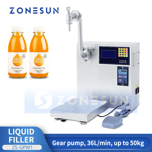 ZONESUN ZS-GPW1 High Folw Rate Gear Pump Liquid Weighing Filling Machine