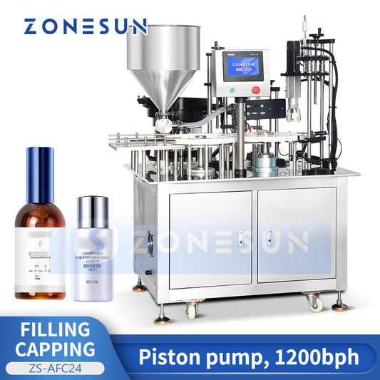 ZONESUN ZS-AFC24 Tappatrice automatica per riempimento di liquidi con pompa a pistone 