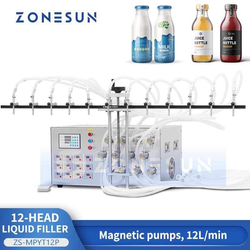 ZONESUN ZS-MPYT12P Semi Automatic Magnetic Pump Liquid Filling Machine