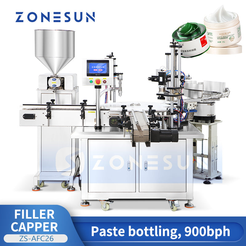 ZONESUN ZS-AFC26 Máquina automática de llenado y tapado de botellas de pasta con bomba de rotor 