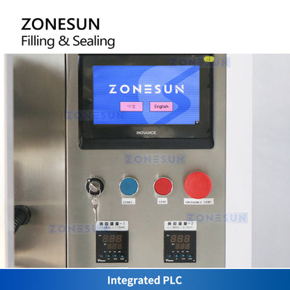 ZONESUN ZS-FS500Y-2 Full Automatic Double Lane 4 Sides Paste Bag Filling Sealing Machine