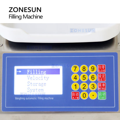 ZONESUN ZS-M1080S Semi Automatic Diaphragm Pump Liquid Weighing Filling Machine