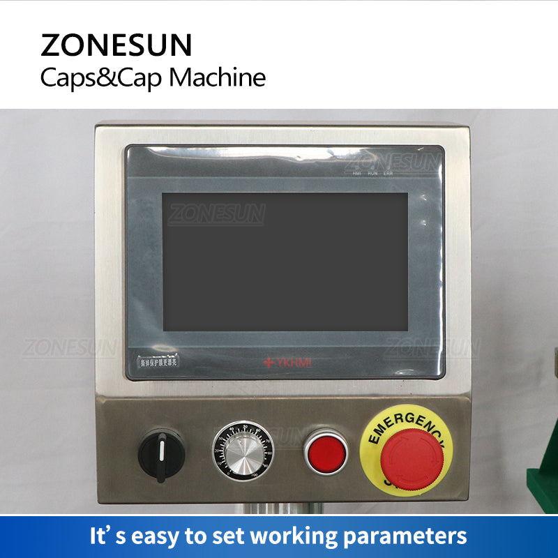 Tappatrice automatica ZONESUN ZS-XG16E con alimentatore per tappi vibranti personalizzabile 