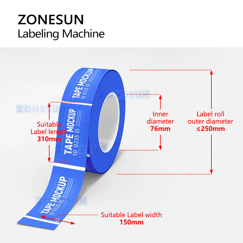 ZONESUN ZS-TB300N Etichettatrice automatica per bottiglie quadrate rotonde a lato singolo/doppio 