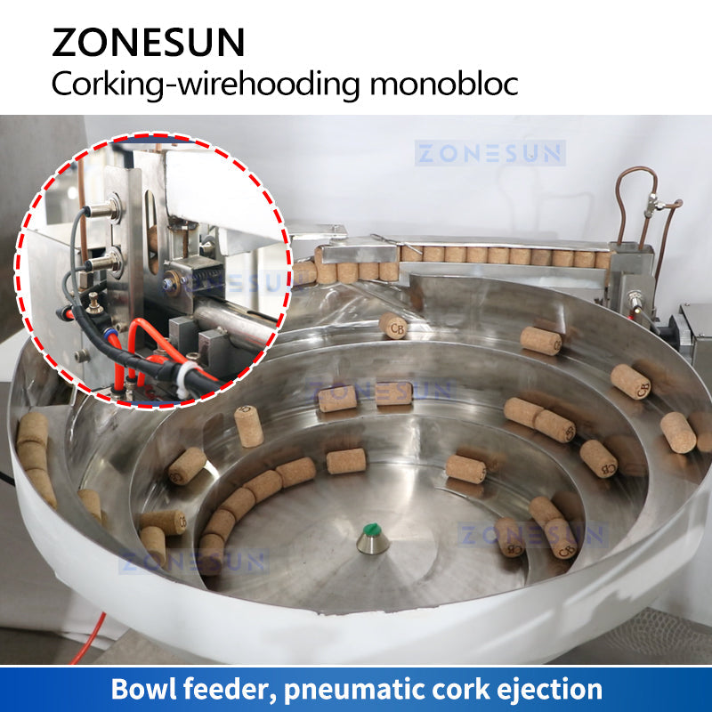 ZONESUN ZS-YG17 Automatic Wine Bottle Corking Wire Hooding Machine